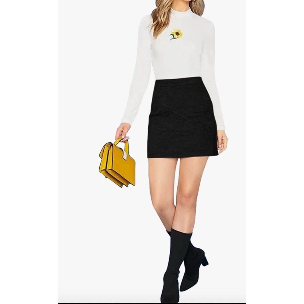 Mangopop Black A Line Mini Skirt XL NWT